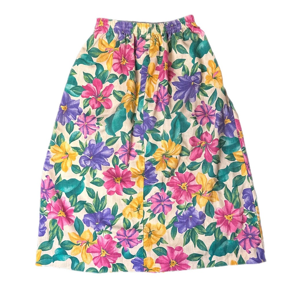 Vintage Floral Pleated MIDI Skirt